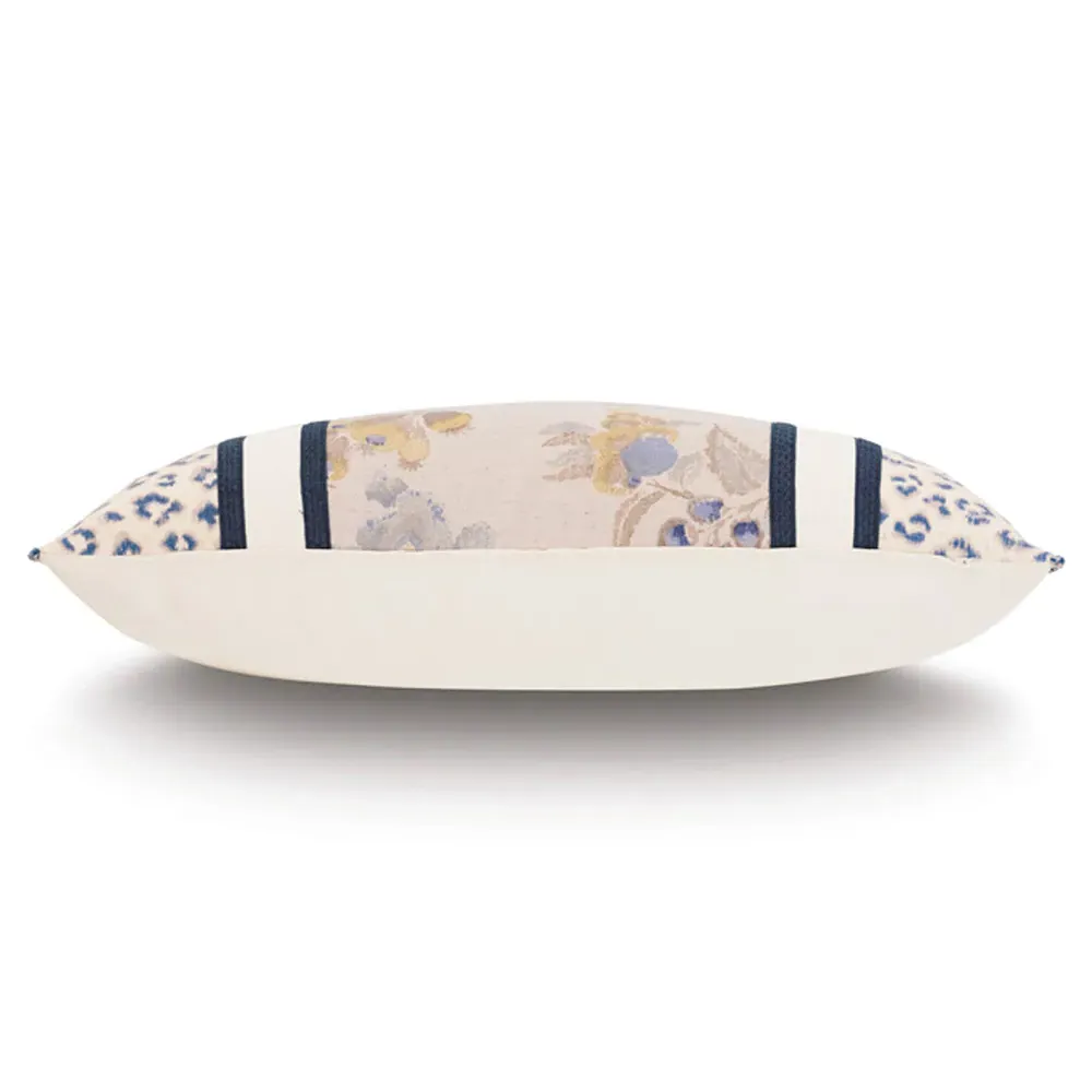 Elyra French Country Lumbar Pillow - Beige, Cotton