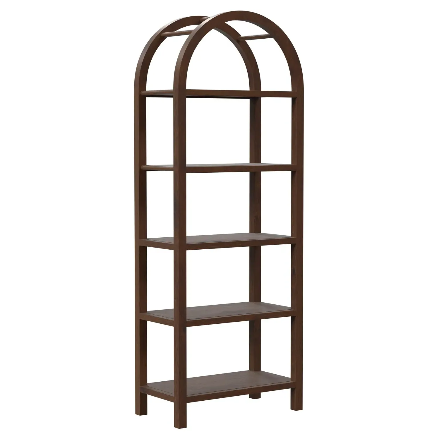 Elyse Arched Etagere - Brown, Wood
