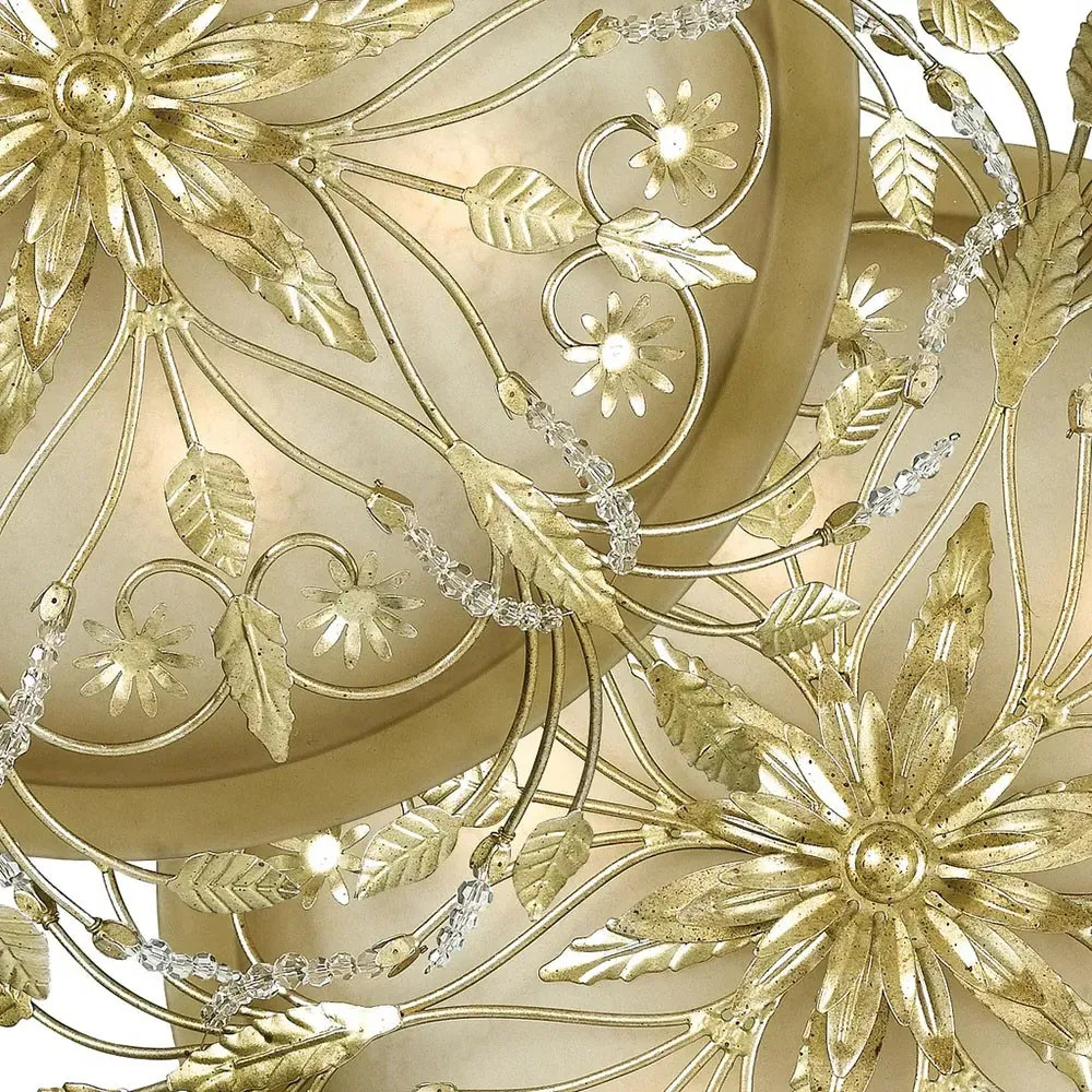 Elysia Crystal Floral Semi Flush Mount - Gold