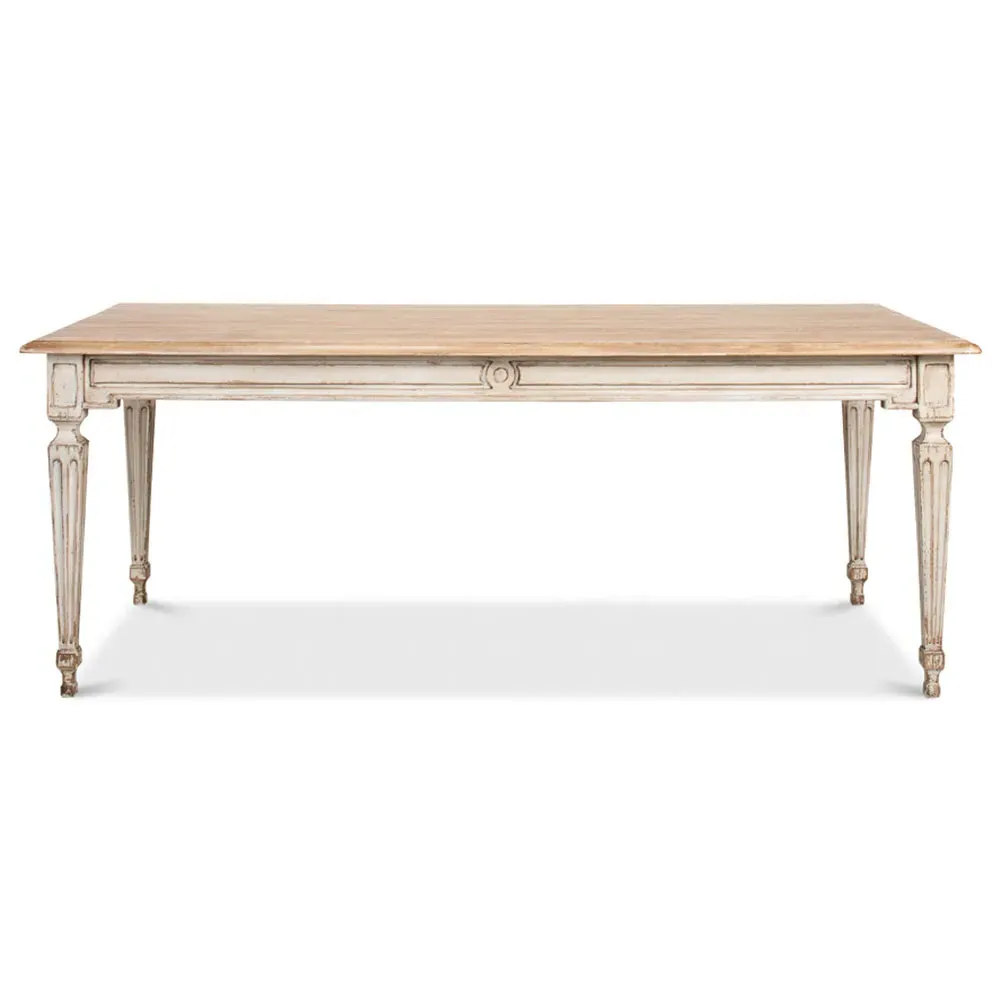 Ember Rectangular Dining Table - Light Grey, Pine Wood image