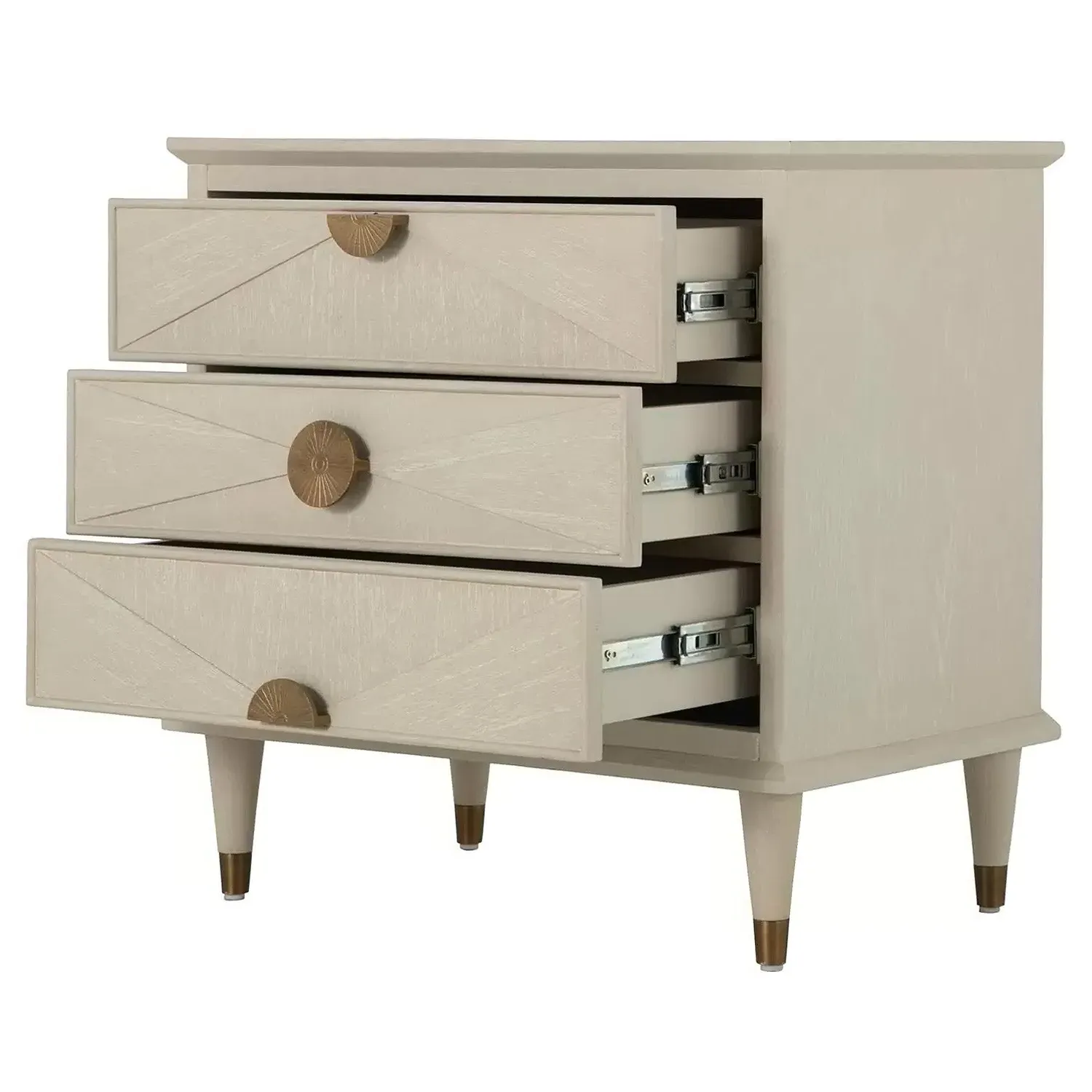 Emberly 3-Drawer Nightstand - White, Oak