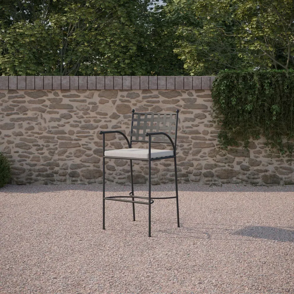 Emeline Bar Stool - Cream, Iron