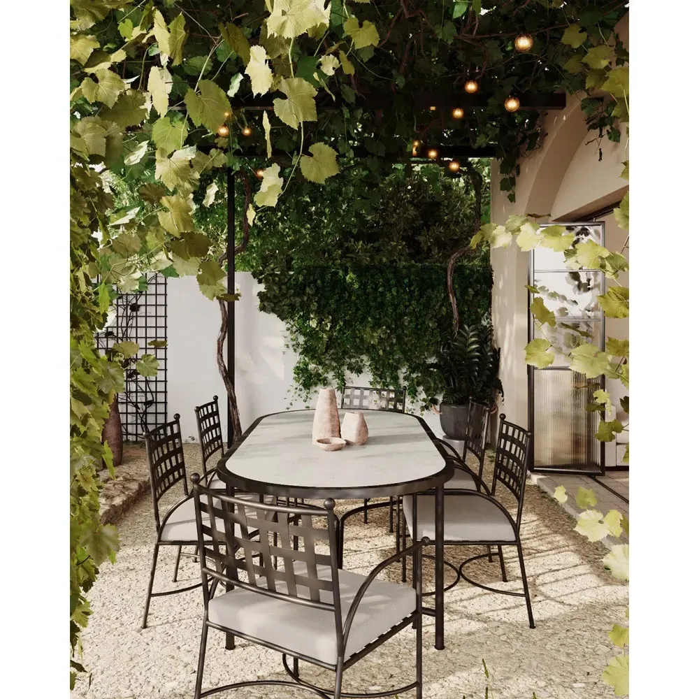 Emeline Dining Arm Chair - Cream, Iron