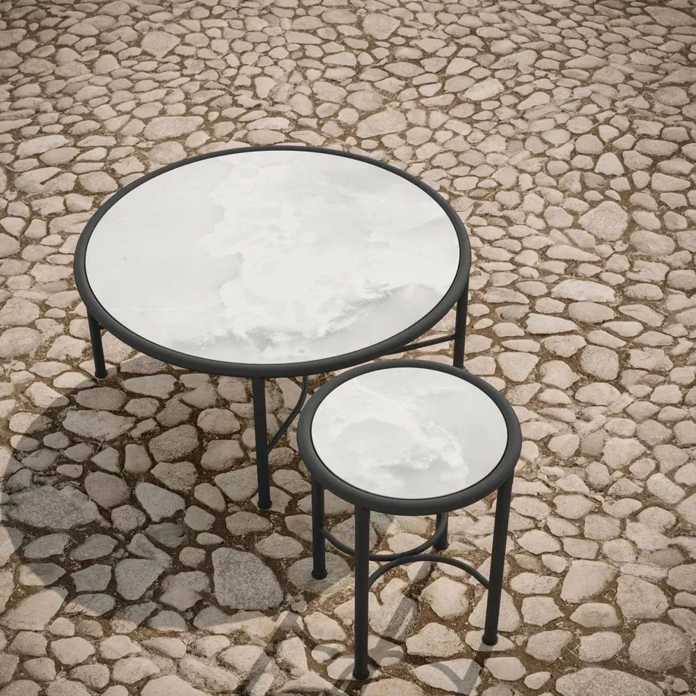 Emeline Helena Round Outdoor Side Table - Helena, Dekton