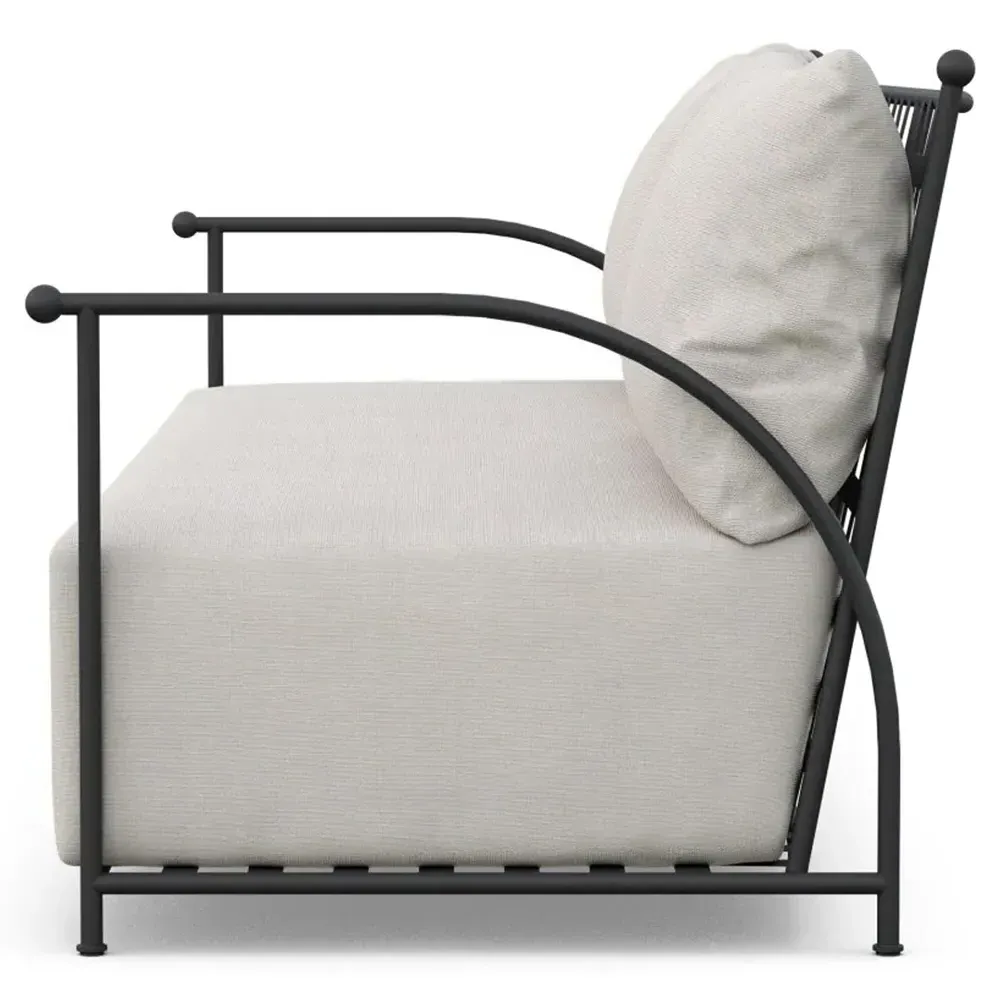 Emeline High Back Outdoor Sofa - Cream, Iron