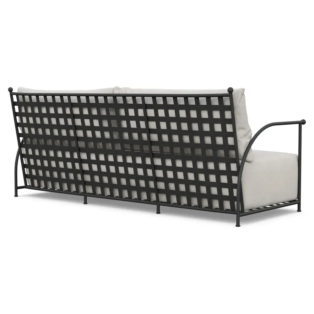 Emeline High Back Outdoor Sofa - Cream, Iron