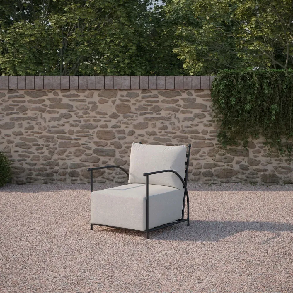 Emeline Lounge Chair - Cream, Iron