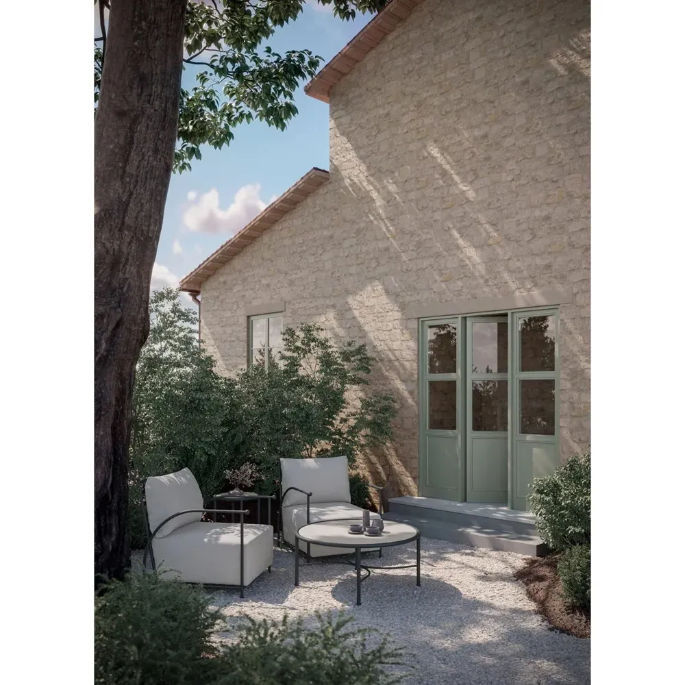 Emeline Lounge Chair - Cream, Iron