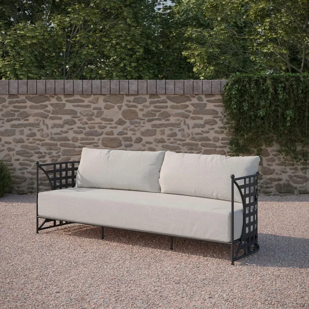 Emeline Outdoor Sofa - Cream, Iron