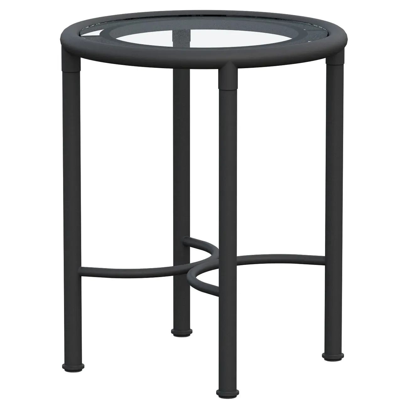 Emeline Round Outdoor Side Table - Black, Glass image