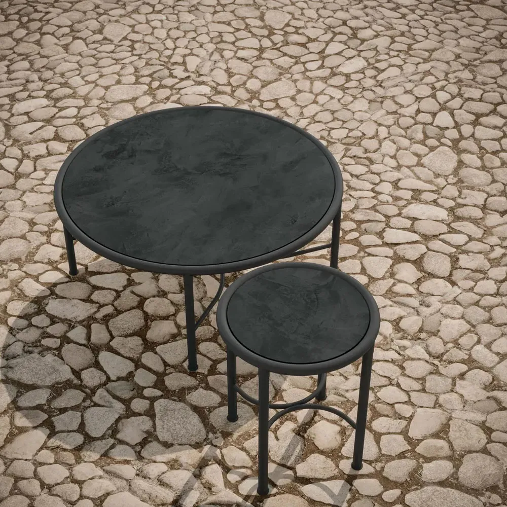 Emeline Round Outdoor Side Table - Micron, Dekton