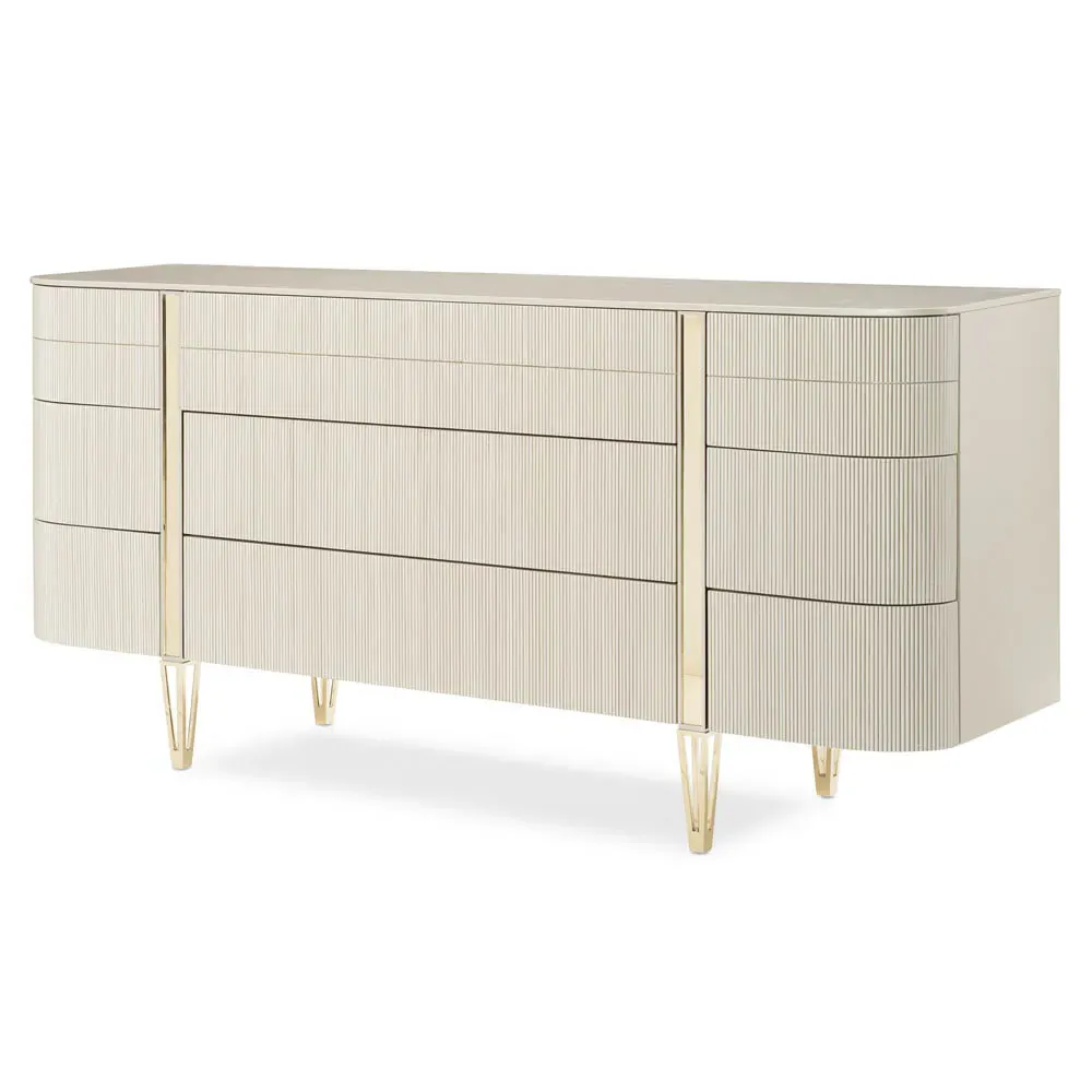 Emerson 9 Drawer Dresser - Pearl, Birch Wood
