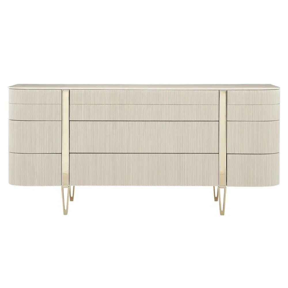 Emerson 9 Drawer Dresser - Pearl, Birch Wood