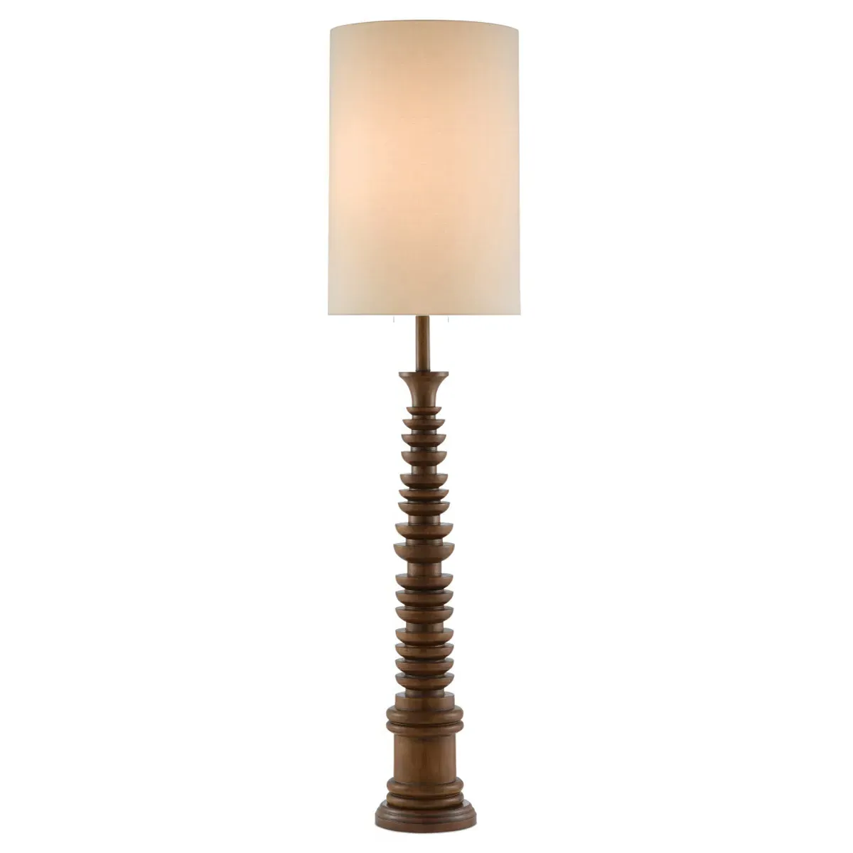 Emerson Column Floor Lamp - Brown, Wood