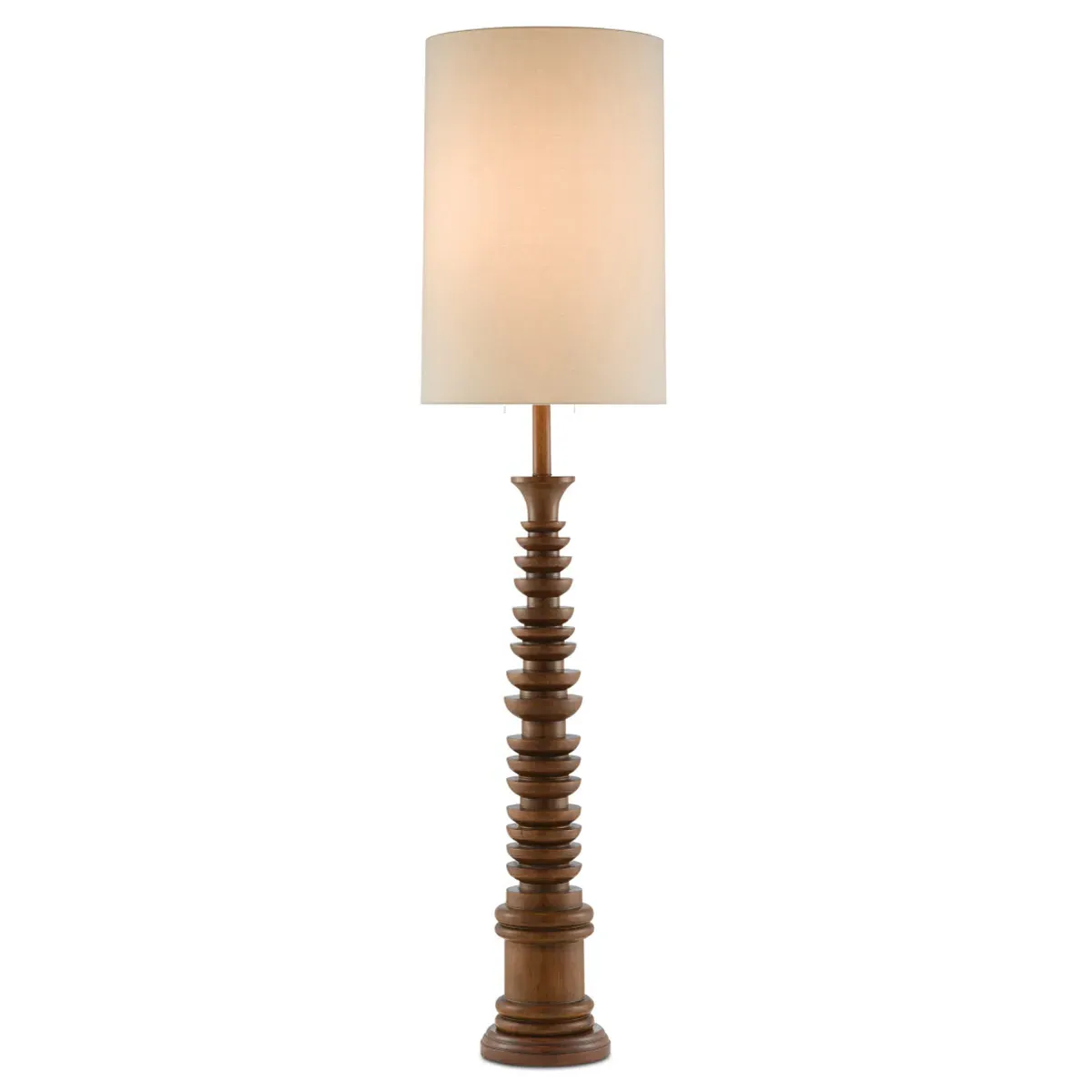 Emerson Column Floor Lamp - Brown, Wood