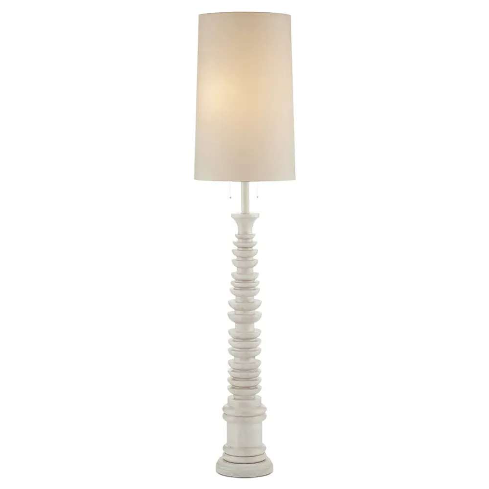 Emerson Column Floor Lamp - Whitewash, Wood