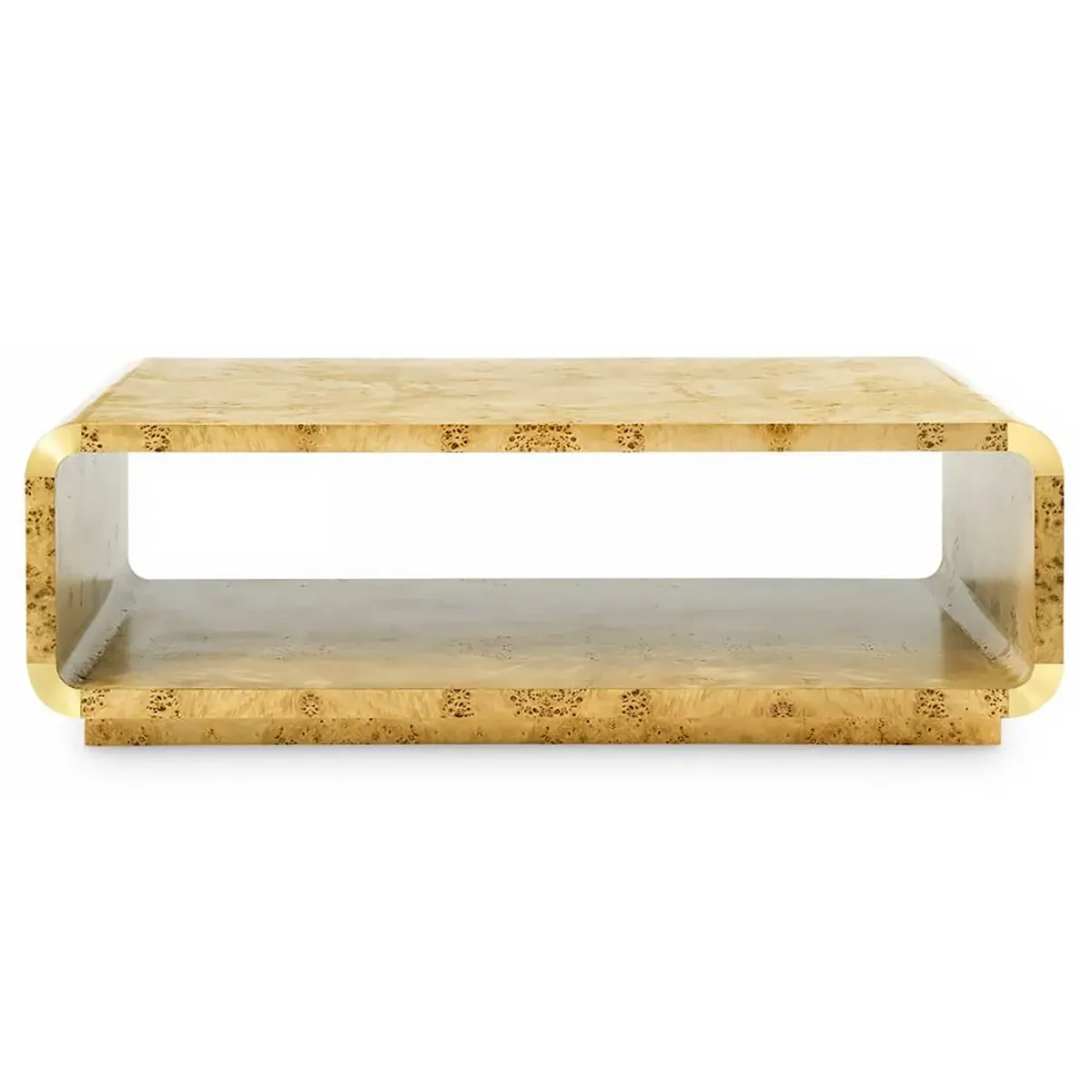 Emil Rectangular Coffee Table - Brown, Burl Wood image