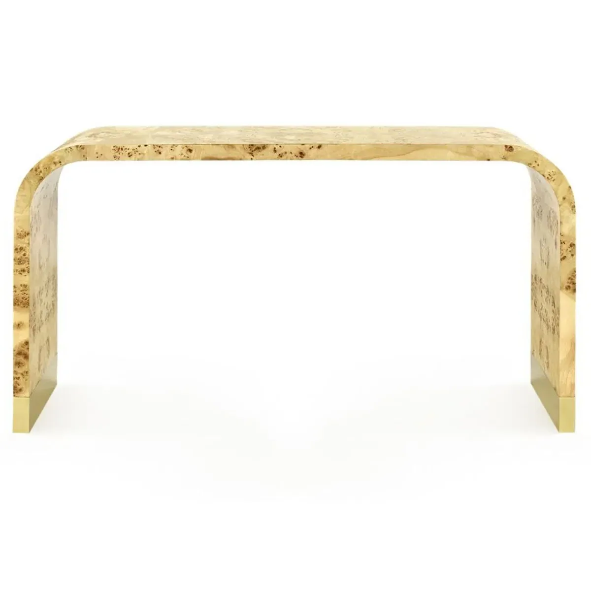 Emil Rectangular Console Table - Beige, Burl Wood image