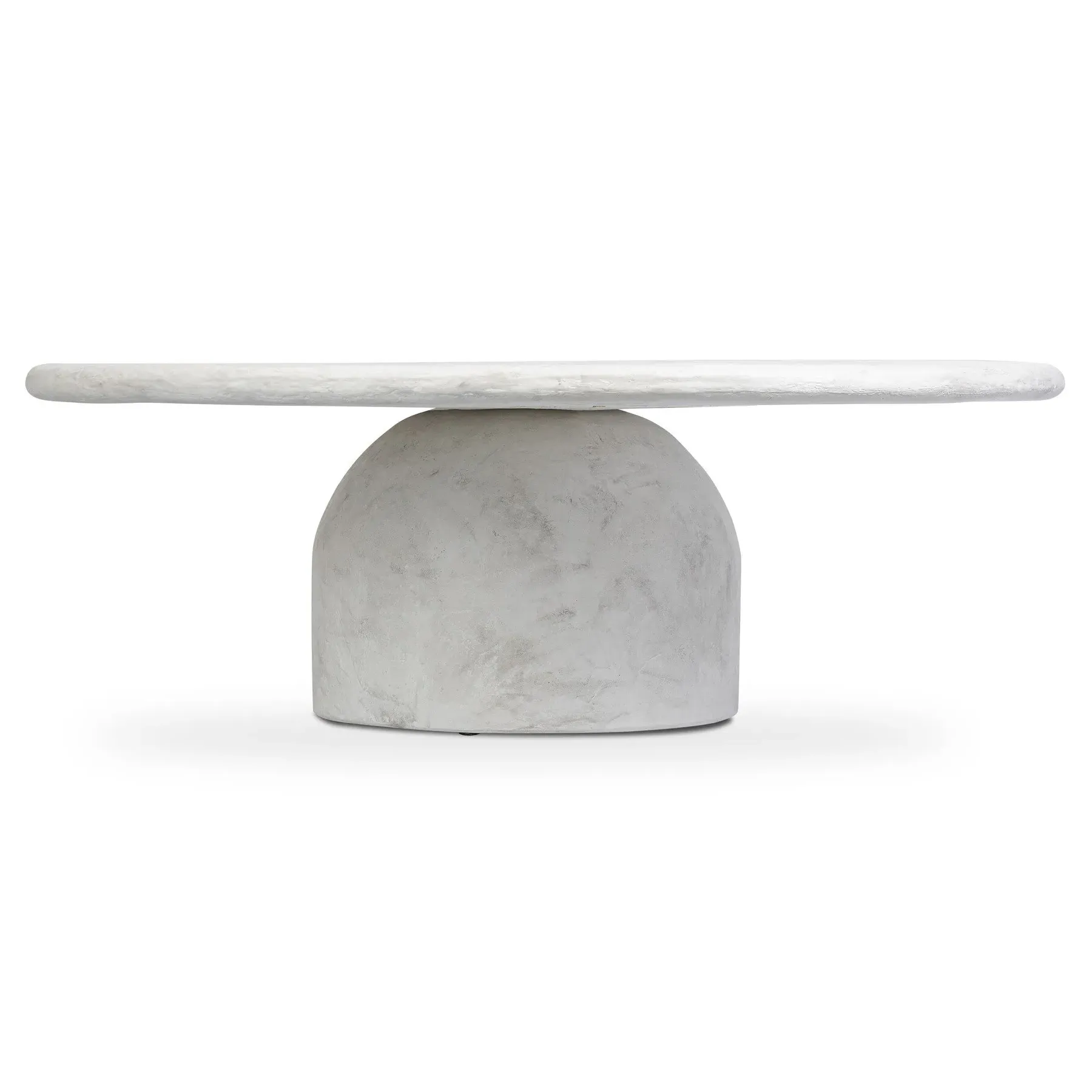 Emilia Round Outdoor Coffee Table - Off White, Concrete