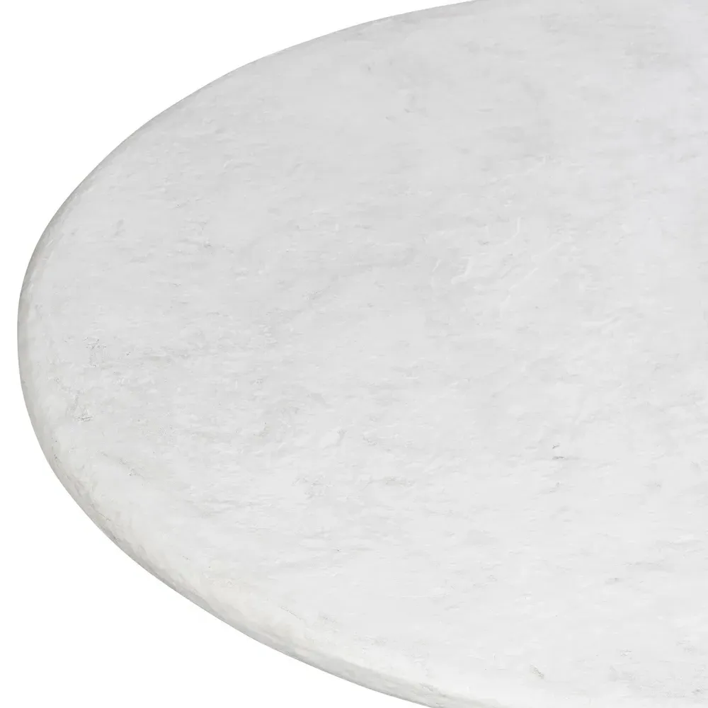 Emilia Round Outdoor Coffee Table - Off White, Concrete