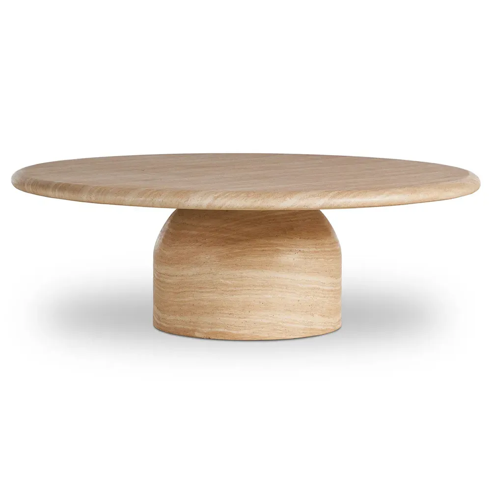 Emilia Round Outdoor Coffee Table - Sand Beige, Concrete