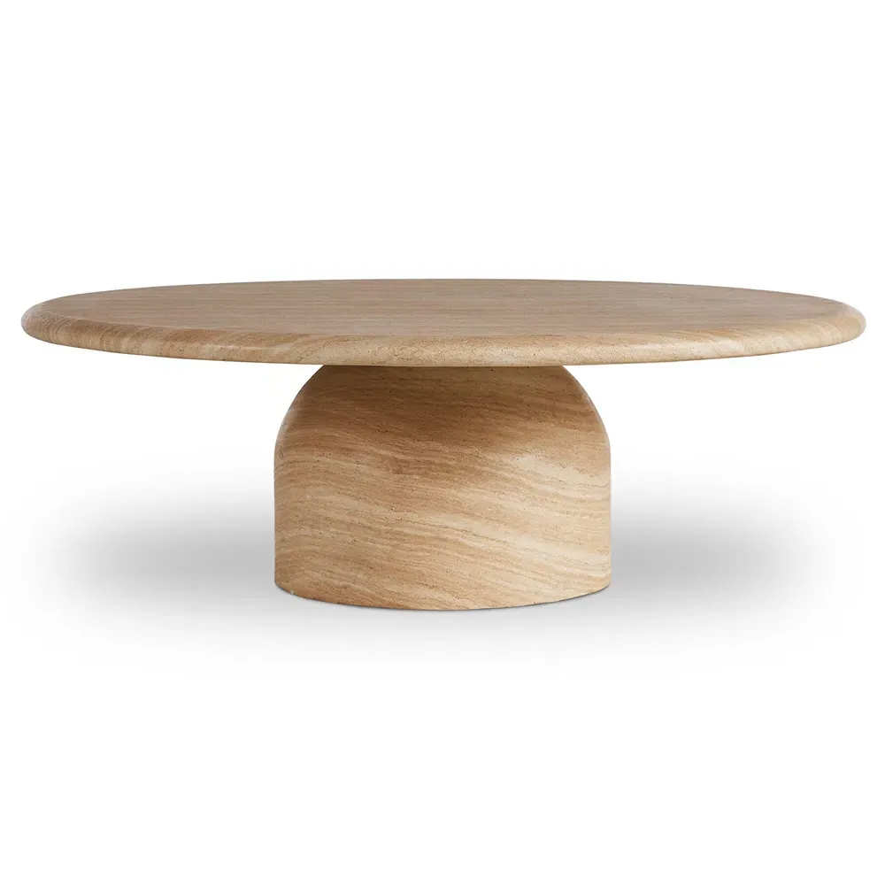 Emilia Round Outdoor Coffee Table - Sand Beige, Concrete
