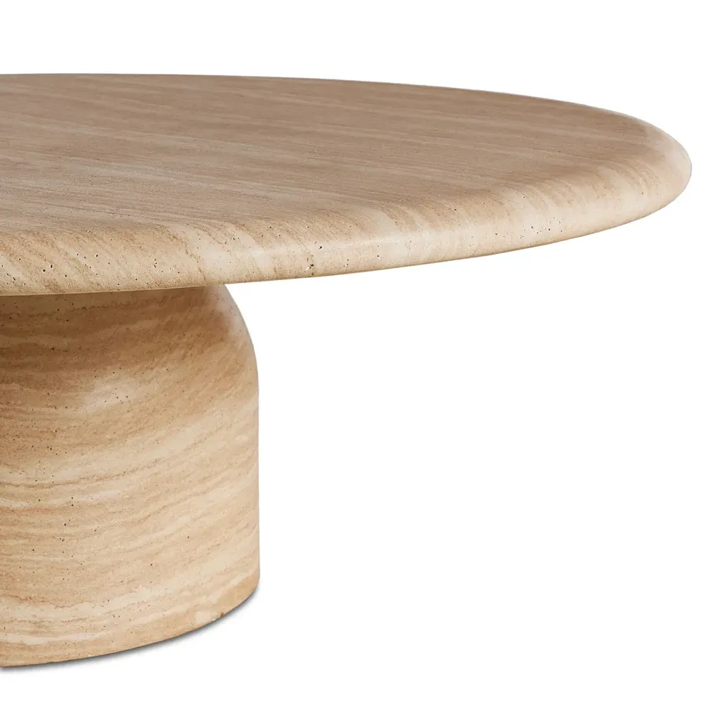 Emilia Round Outdoor Coffee Table - Sand Beige, Concrete