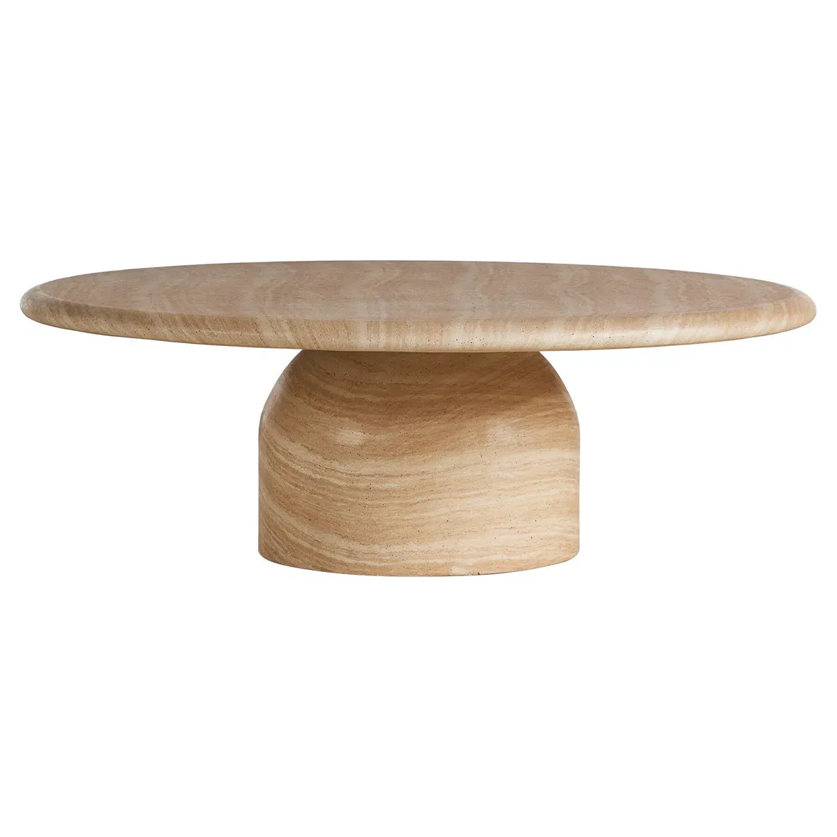 Emilia Round Outdoor Coffee Table - Sand Beige, Concrete