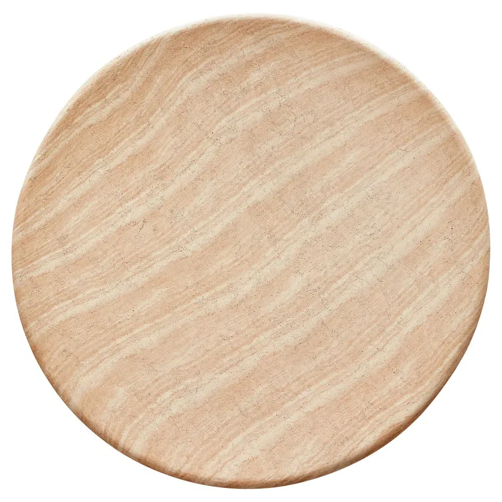 Emilia Round Outdoor Dining Table - Beige, Concrete