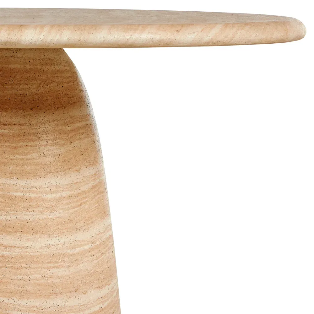 Emilia Round Outdoor Dining Table - Beige, Concrete