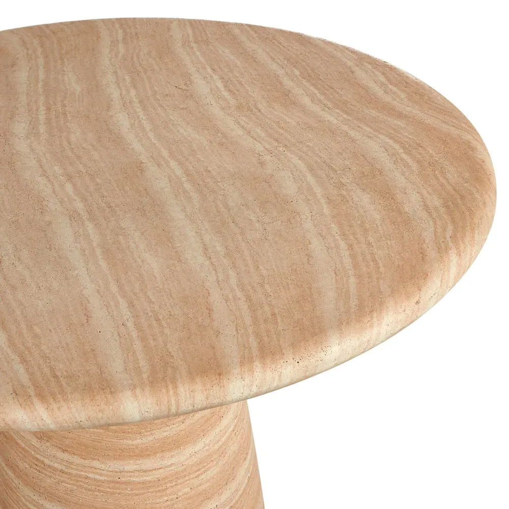 Emilia Round Outdoor Dining Table - Beige, Concrete