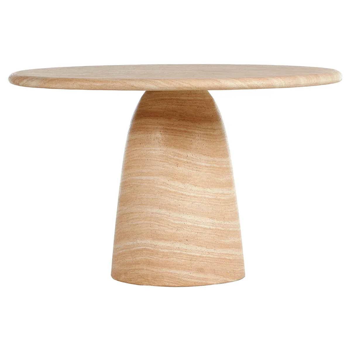 Emilia Round Outdoor Dining Table - Beige, Concrete image