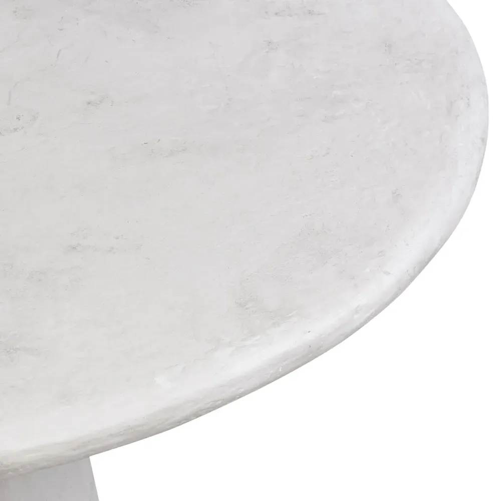 Emilia Round Outdoor Dining Table - Off White, Concrete