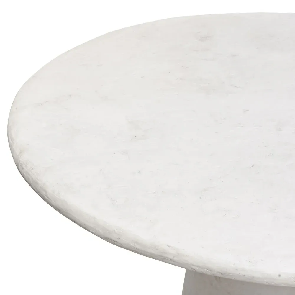 Emilia Round Outdoor Dining Table - Off White, Concrete