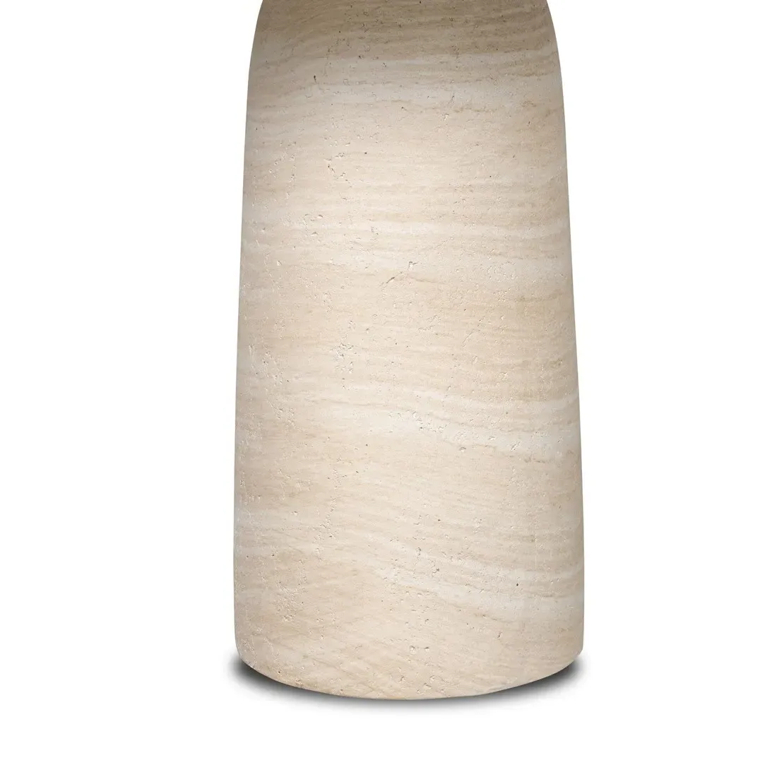 Emilia Round Pedestal End Table - Beige, Concrete
