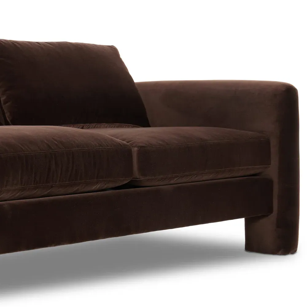 Emiliano Sofa - Brown, Velvet