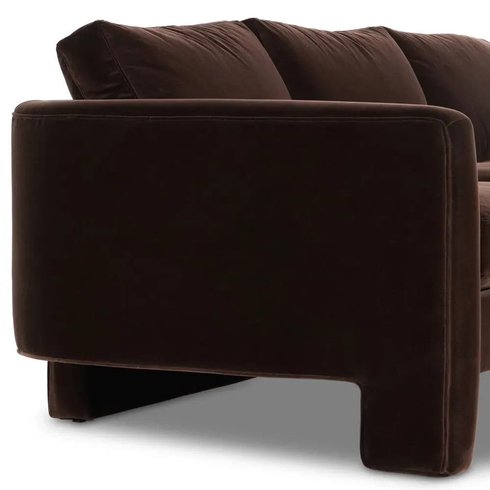 Emiliano Sofa - Brown, Velvet
