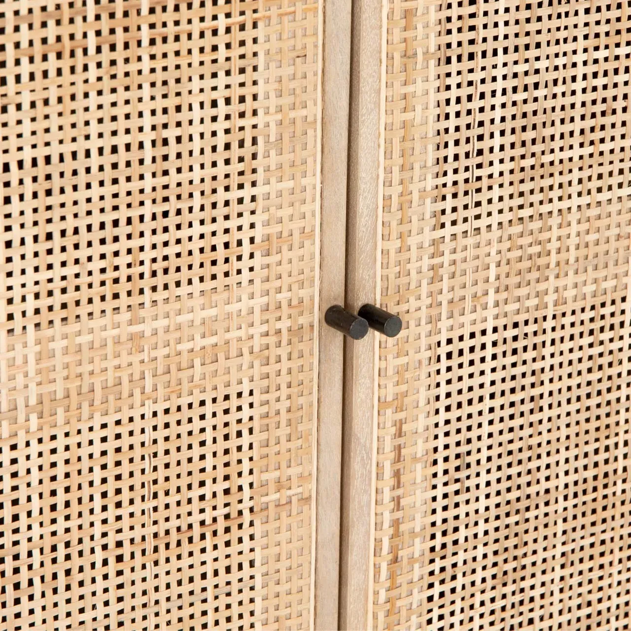 Emilie 2 Door Media Cabinet - Light Brown, Mango Wood