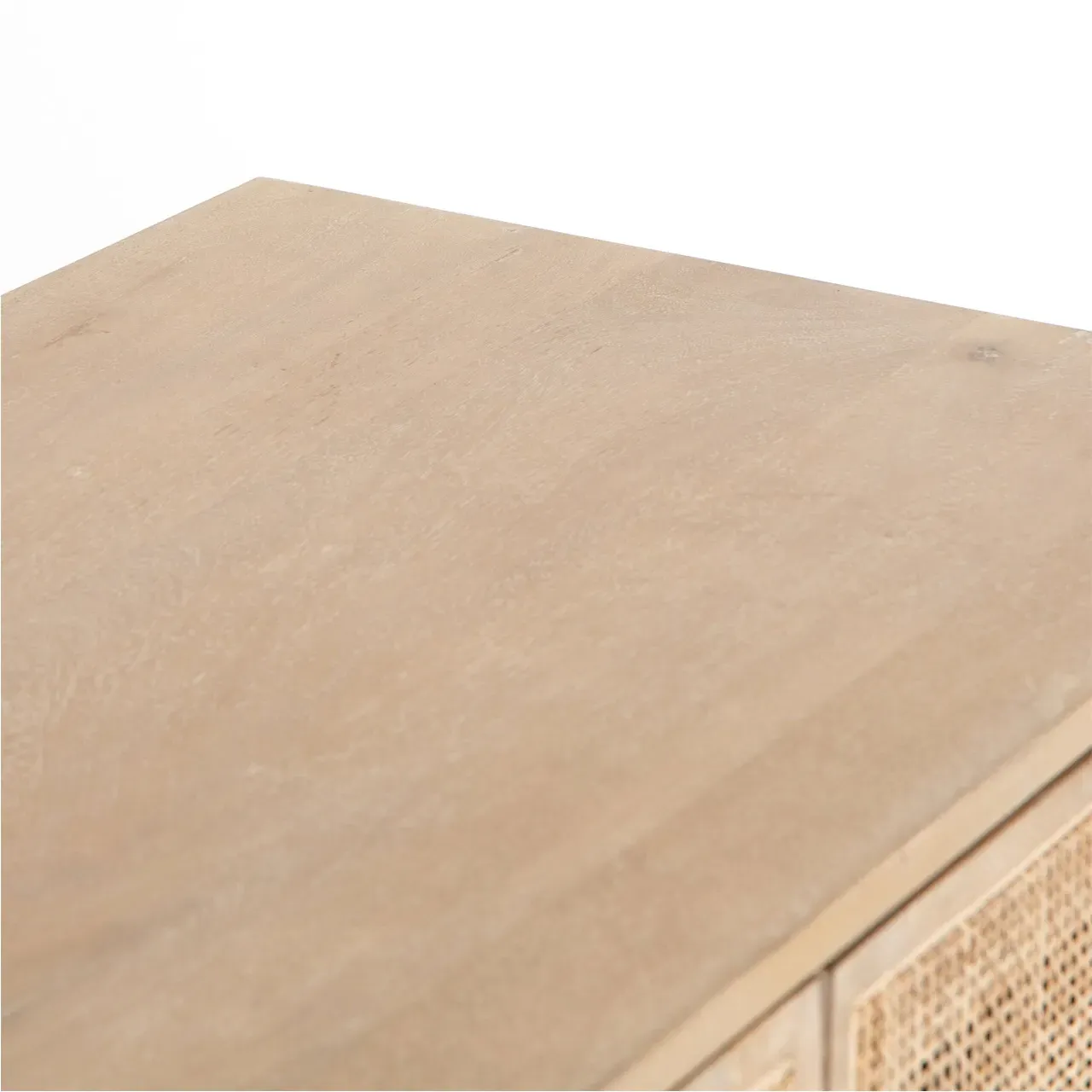 Emilie 2 Door Media Cabinet - Light Brown, Mango Wood