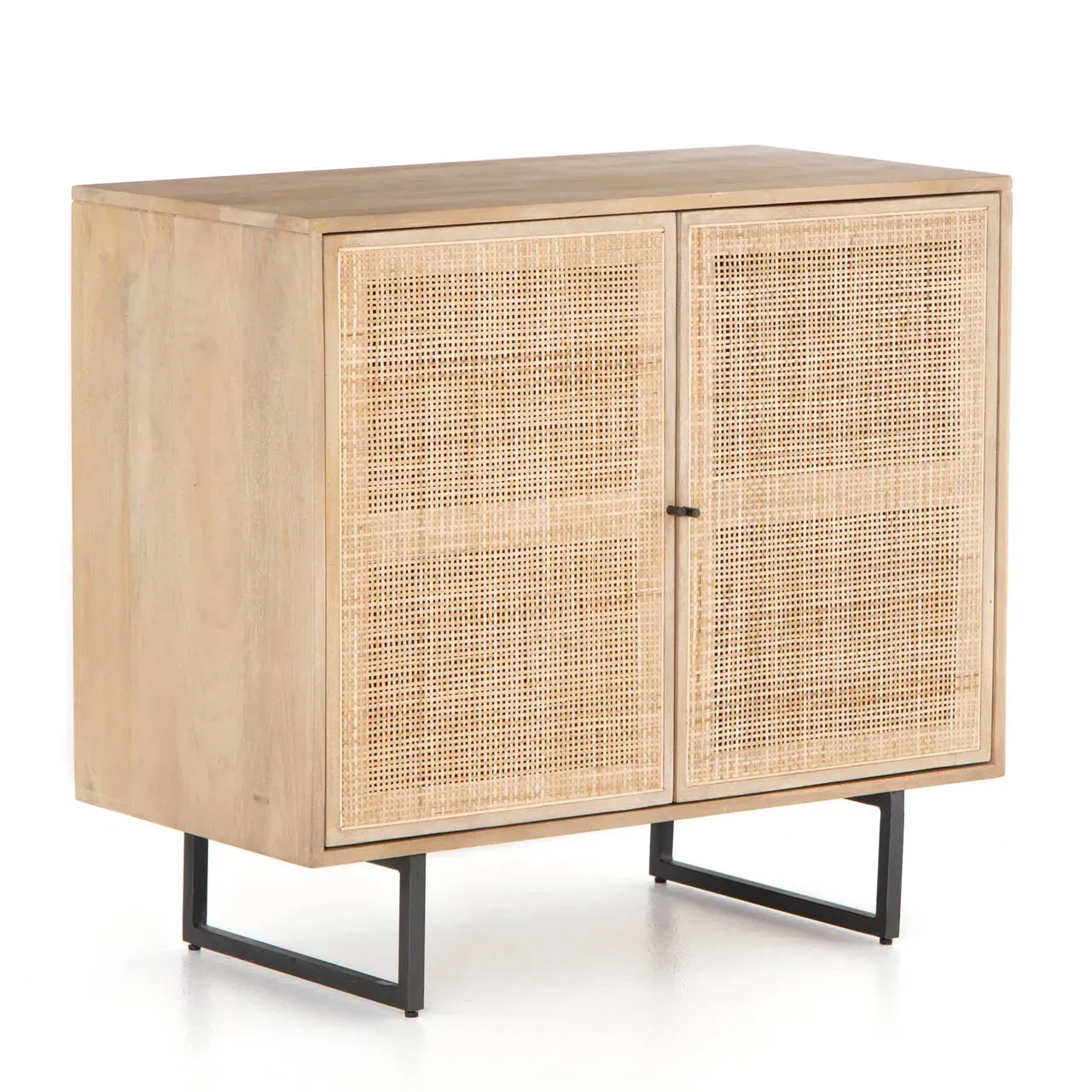 Emilie 2 Door Media Cabinet - Light Brown, Mango Wood