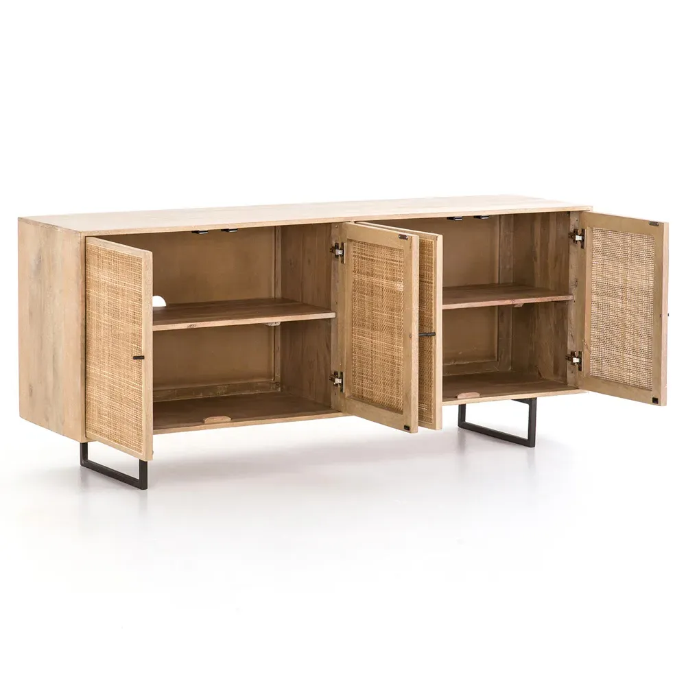Emilie 4 Door Sideboard - Natural, Mango Wood