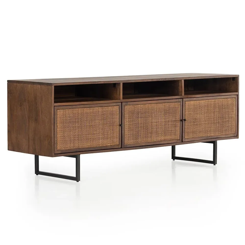 Emilie Media Console - Brown, Mango Wood