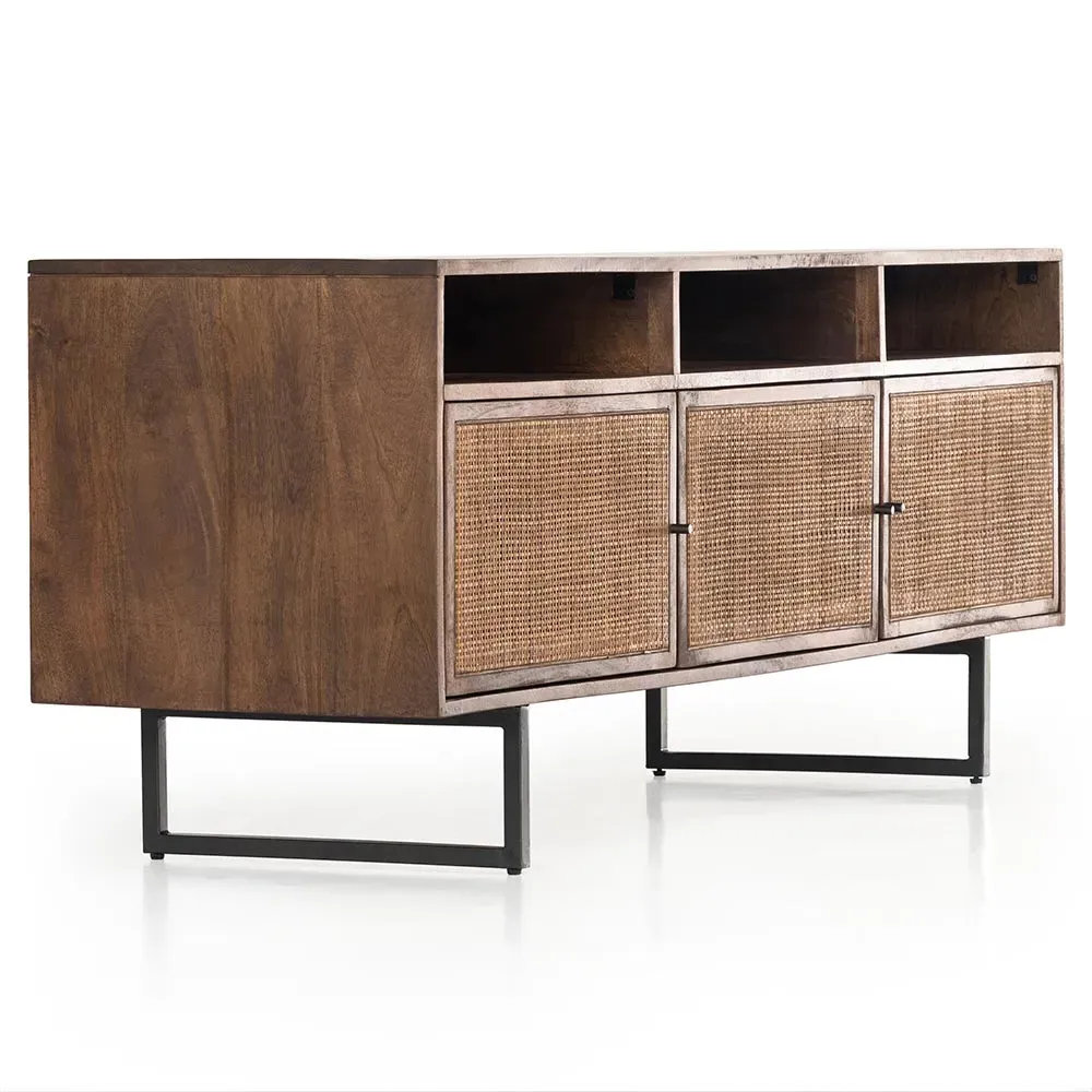 Emilie Media Console - Brown, Mango Wood