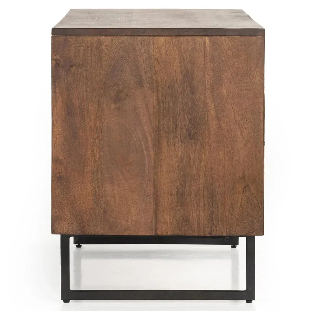Emilie Media Console - Brown, Mango Wood