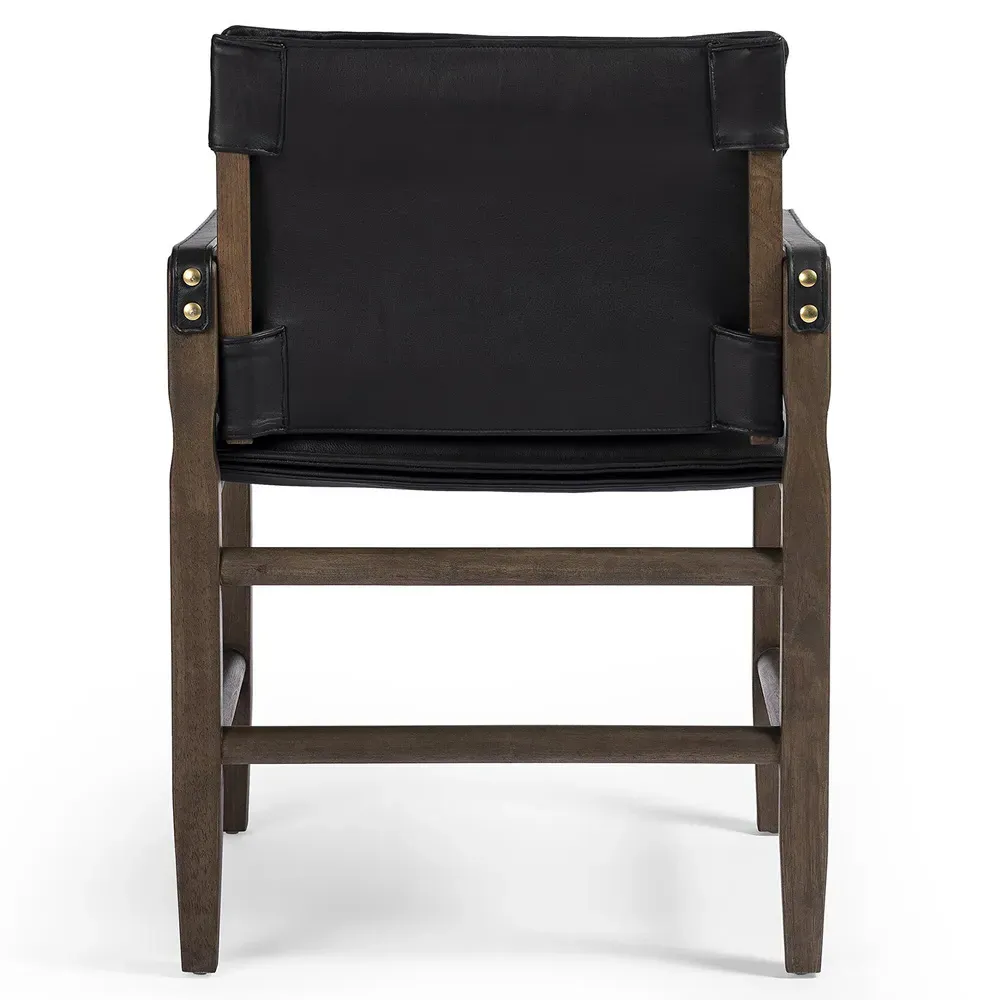 Emilien Dining Arm Chair - Black, Leather