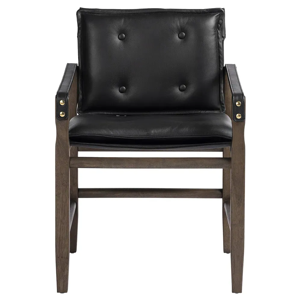 Emilien Dining Arm Chair - Black, Leather image