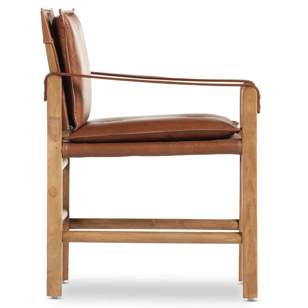 Emilien Dining Arm Chair - Chestnut, Leather