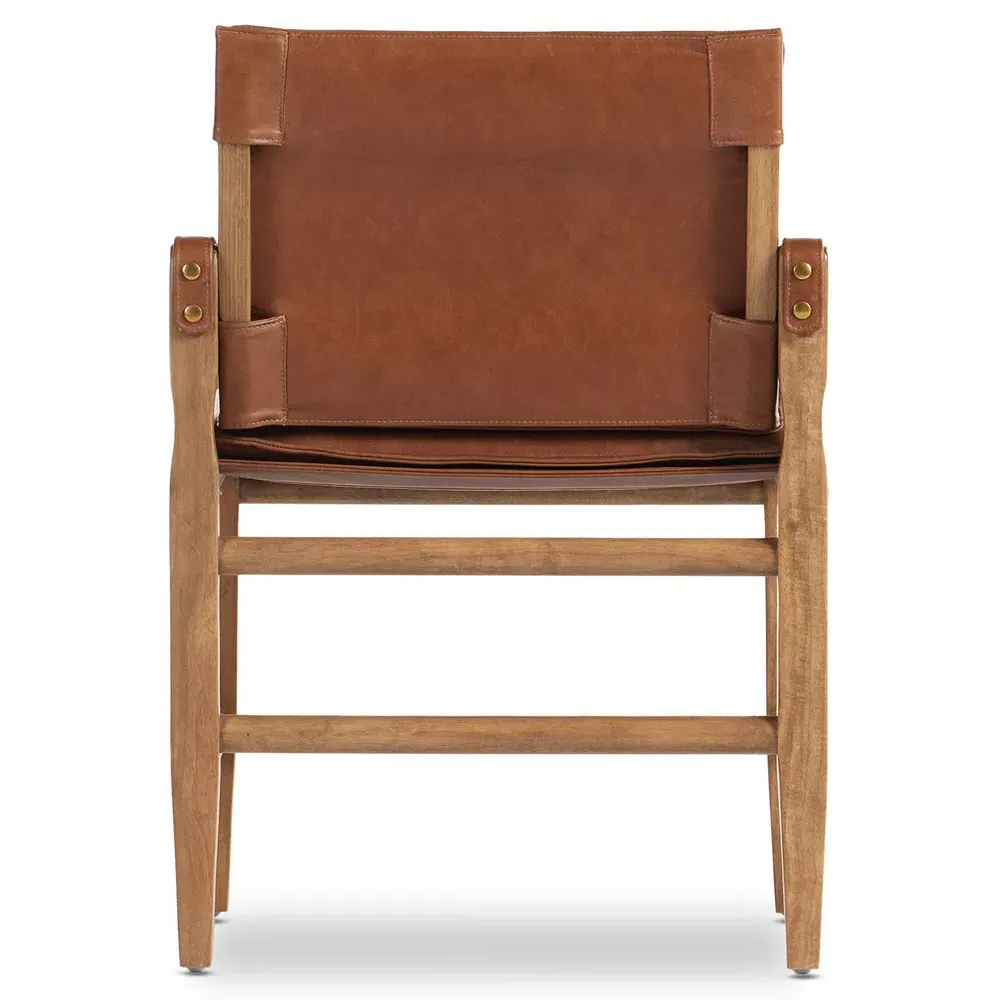 Emilien Dining Arm Chair - Chestnut, Leather