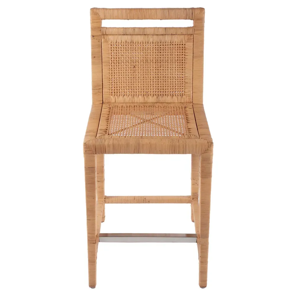 Emille Counter Stool - Brown, Rattan