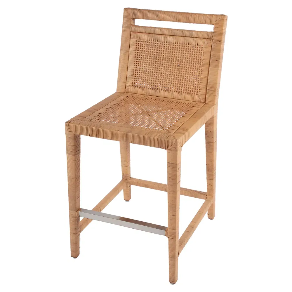 Emille Counter Stool - Brown, Rattan
